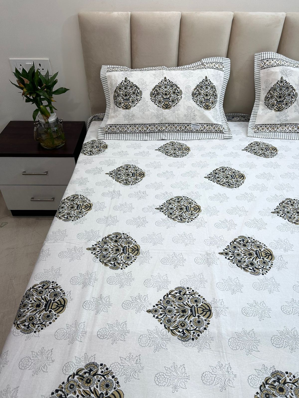 hand block printed bedsheet