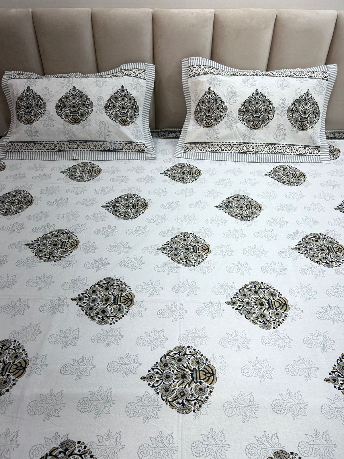 hand block printed bedsheet