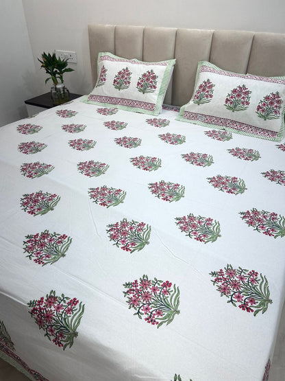 hand block printed bedsheet