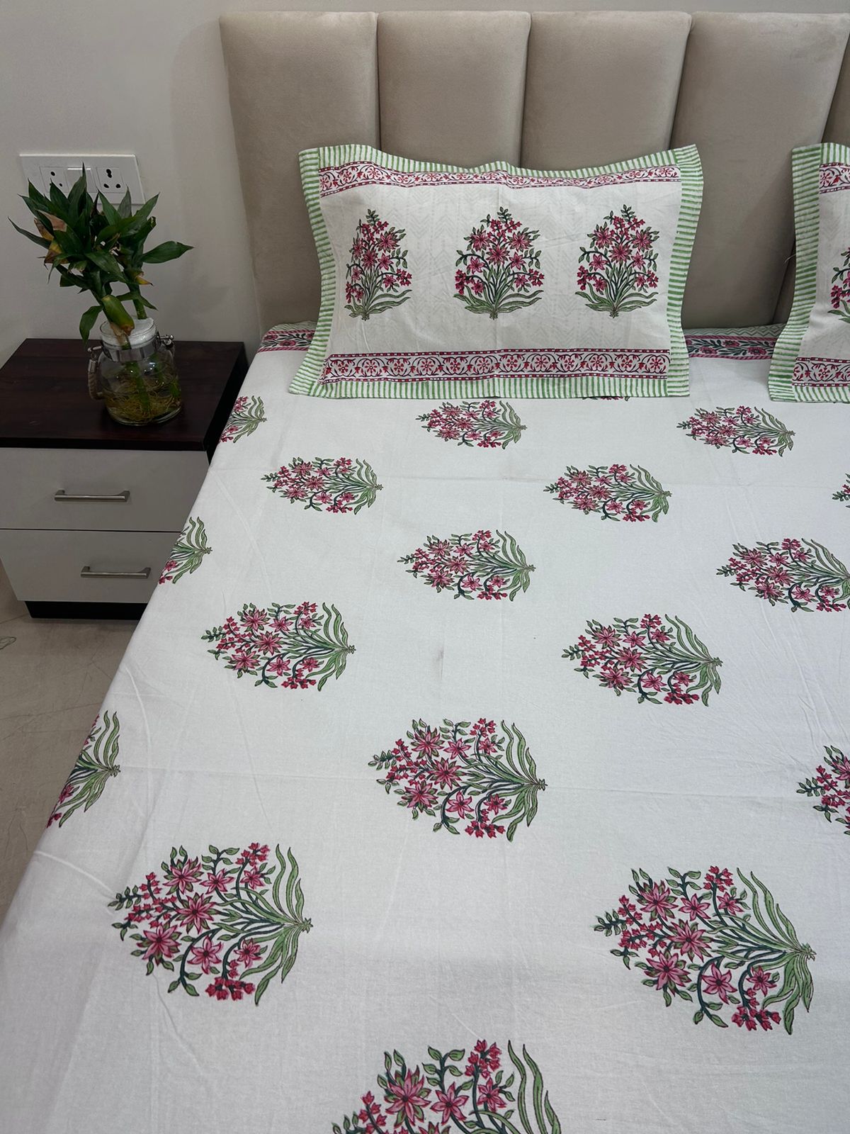 hand block printed bedsheet