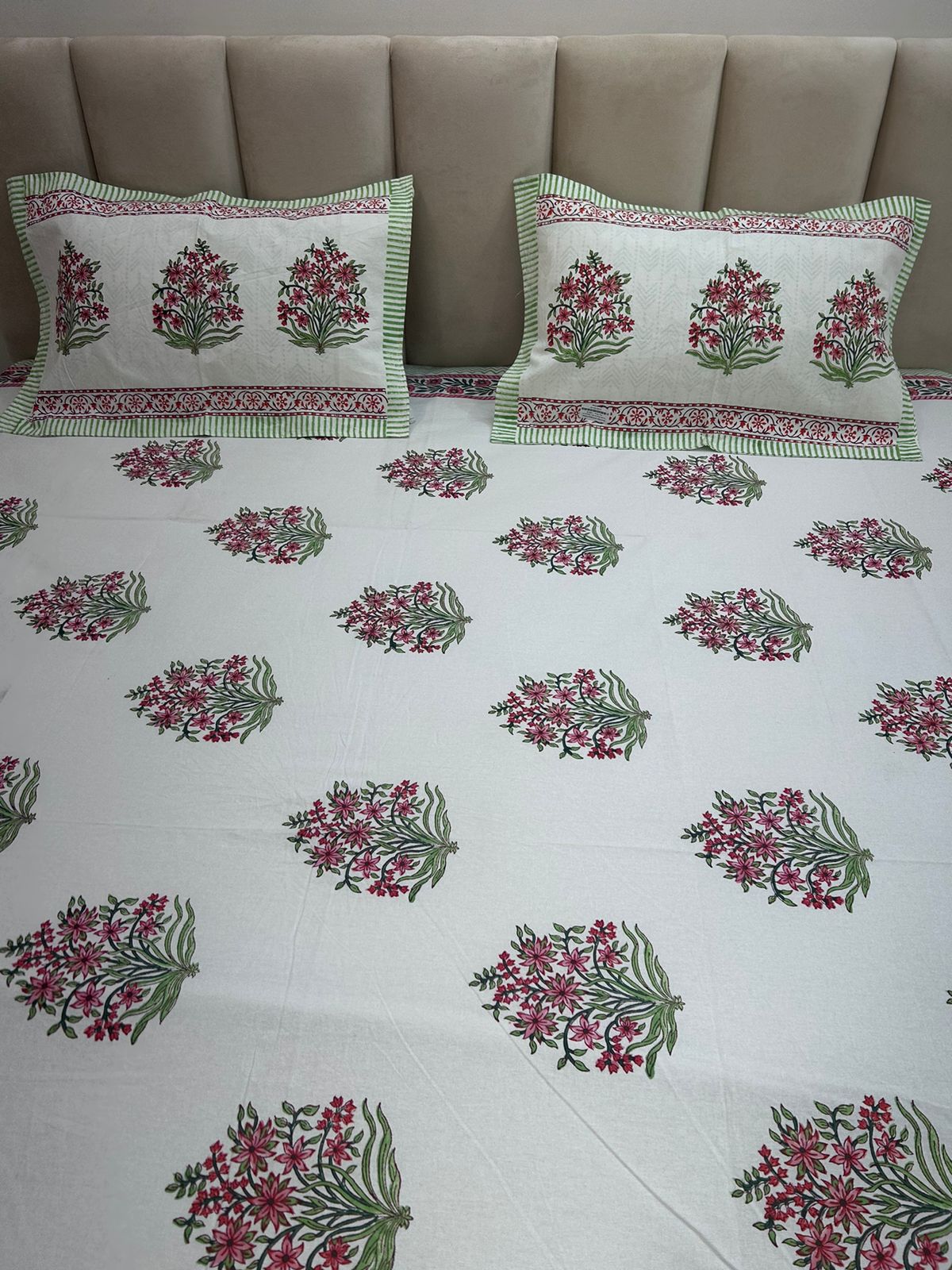 hand block printed bedsheet