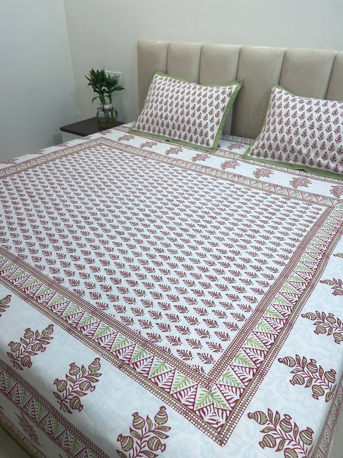 hand block printed bedsheet