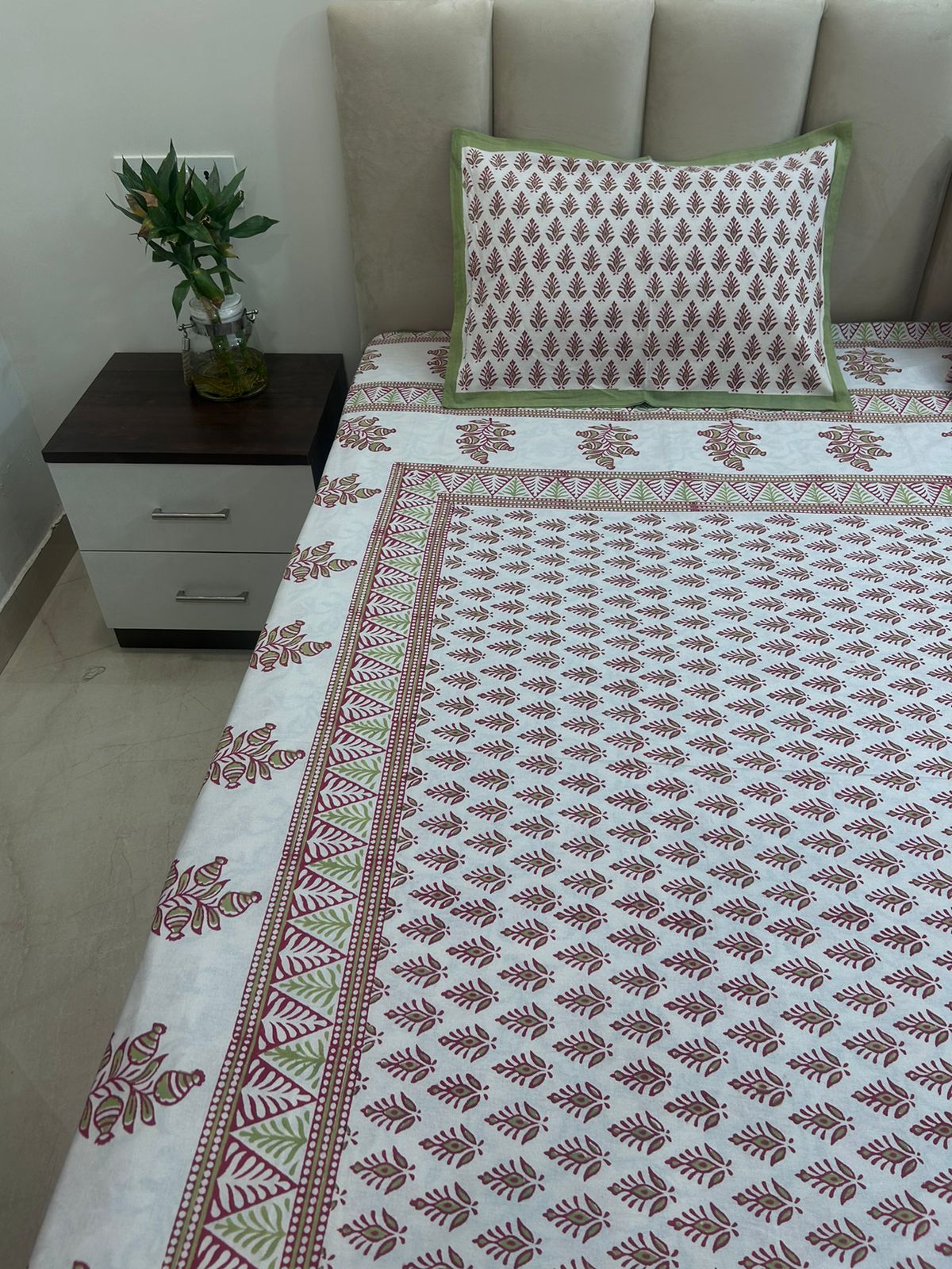 hand block printed bedsheet