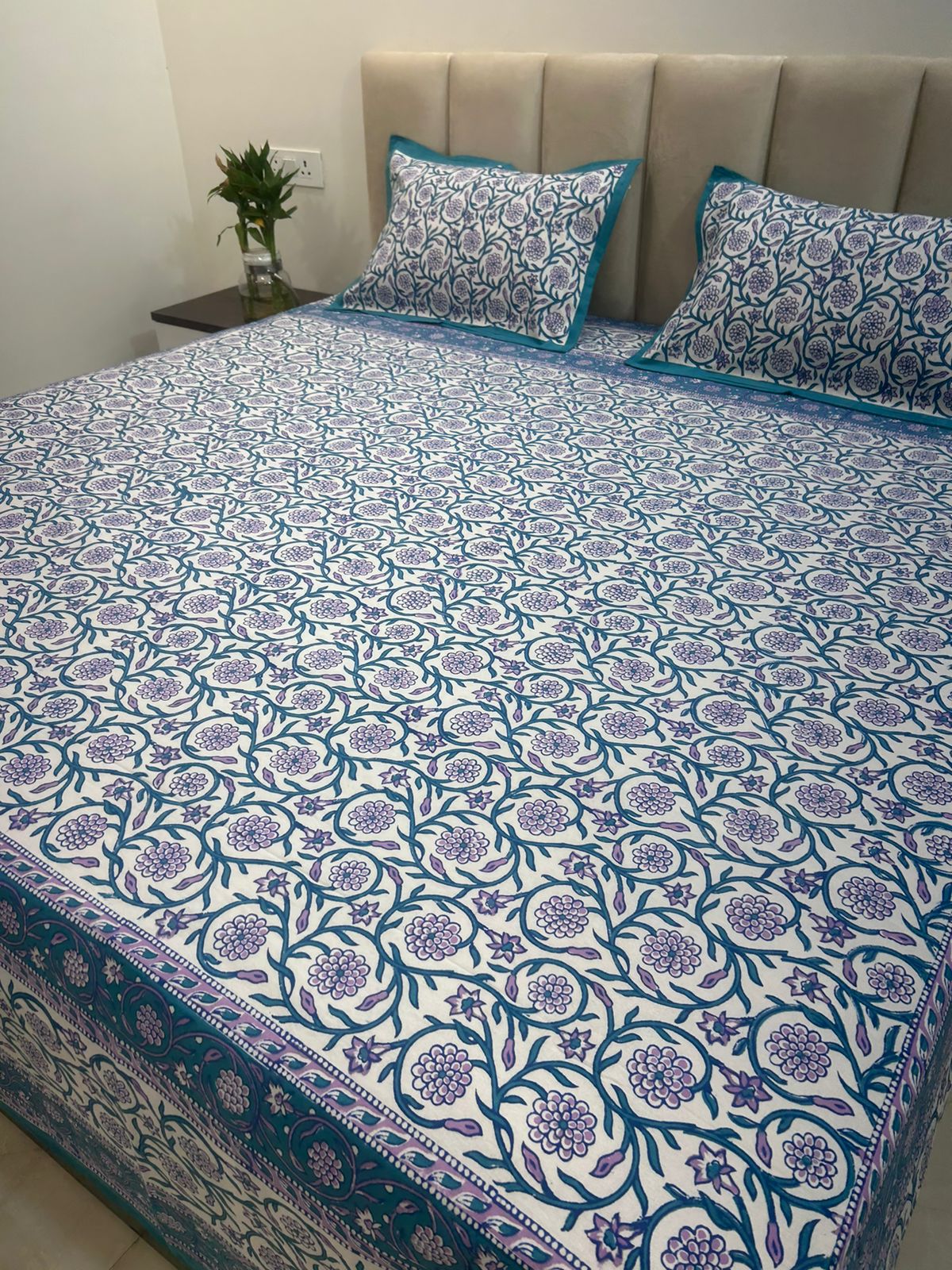 hand block printed bedsheet