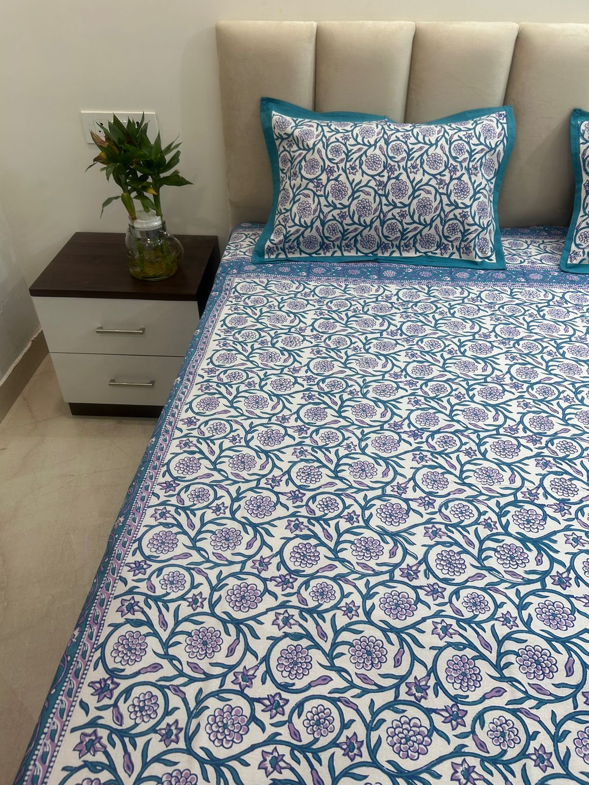 hand block printed bedsheet