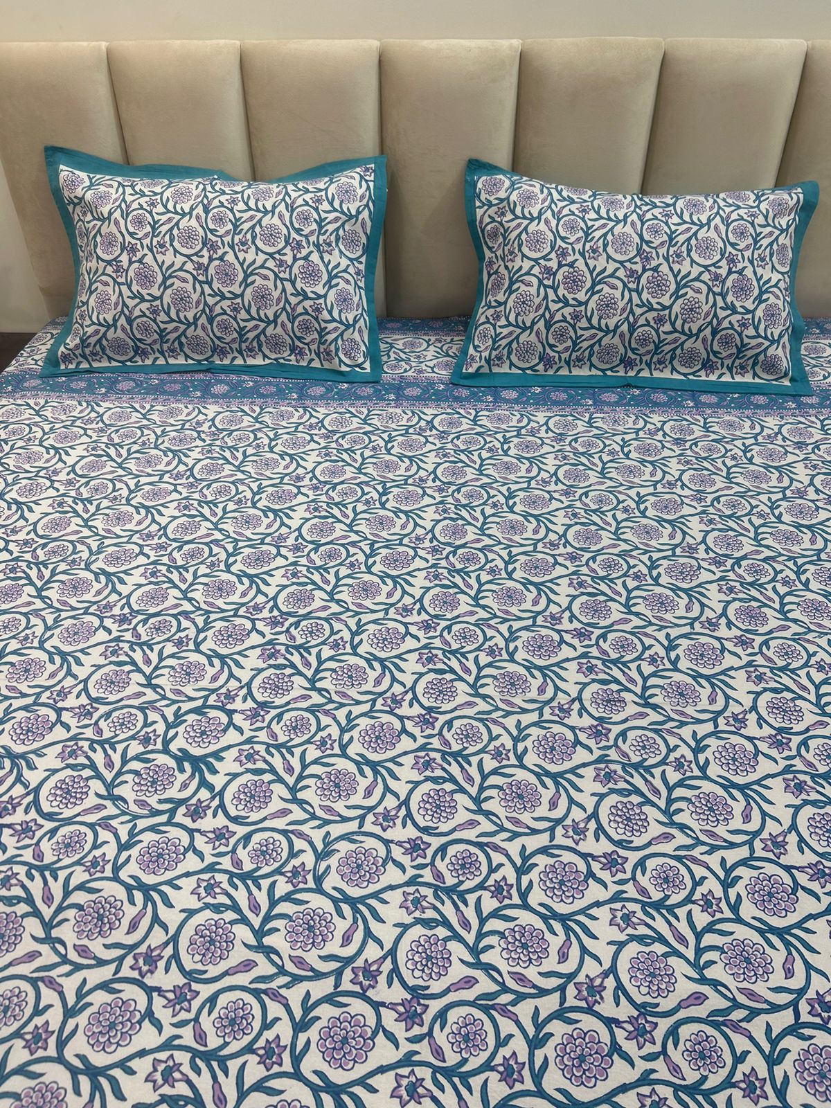 hand block printed bedsheet