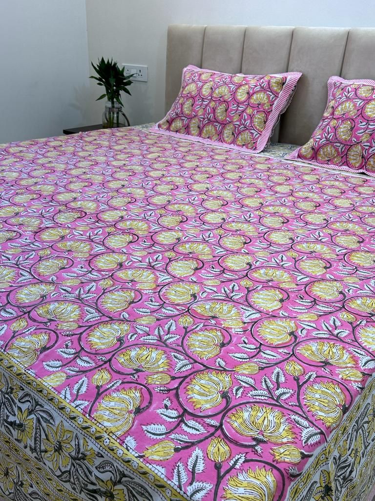 hand block printed bedsheet