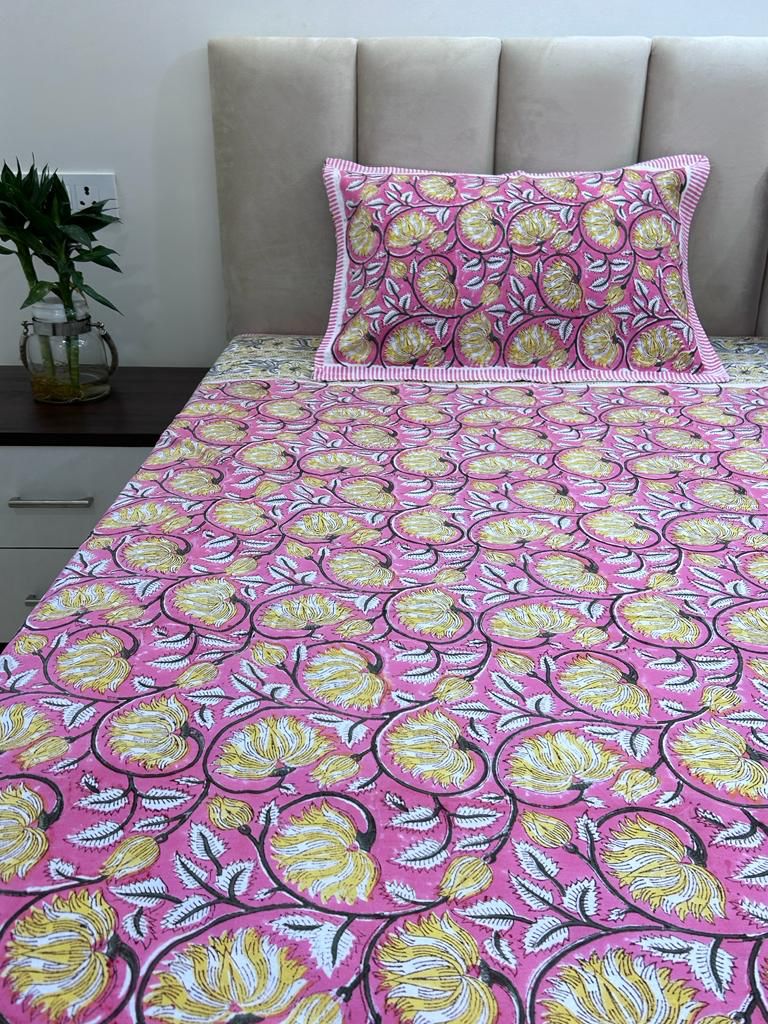 hand block printed bedsheet