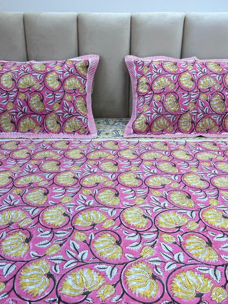 hand block printed bedsheet