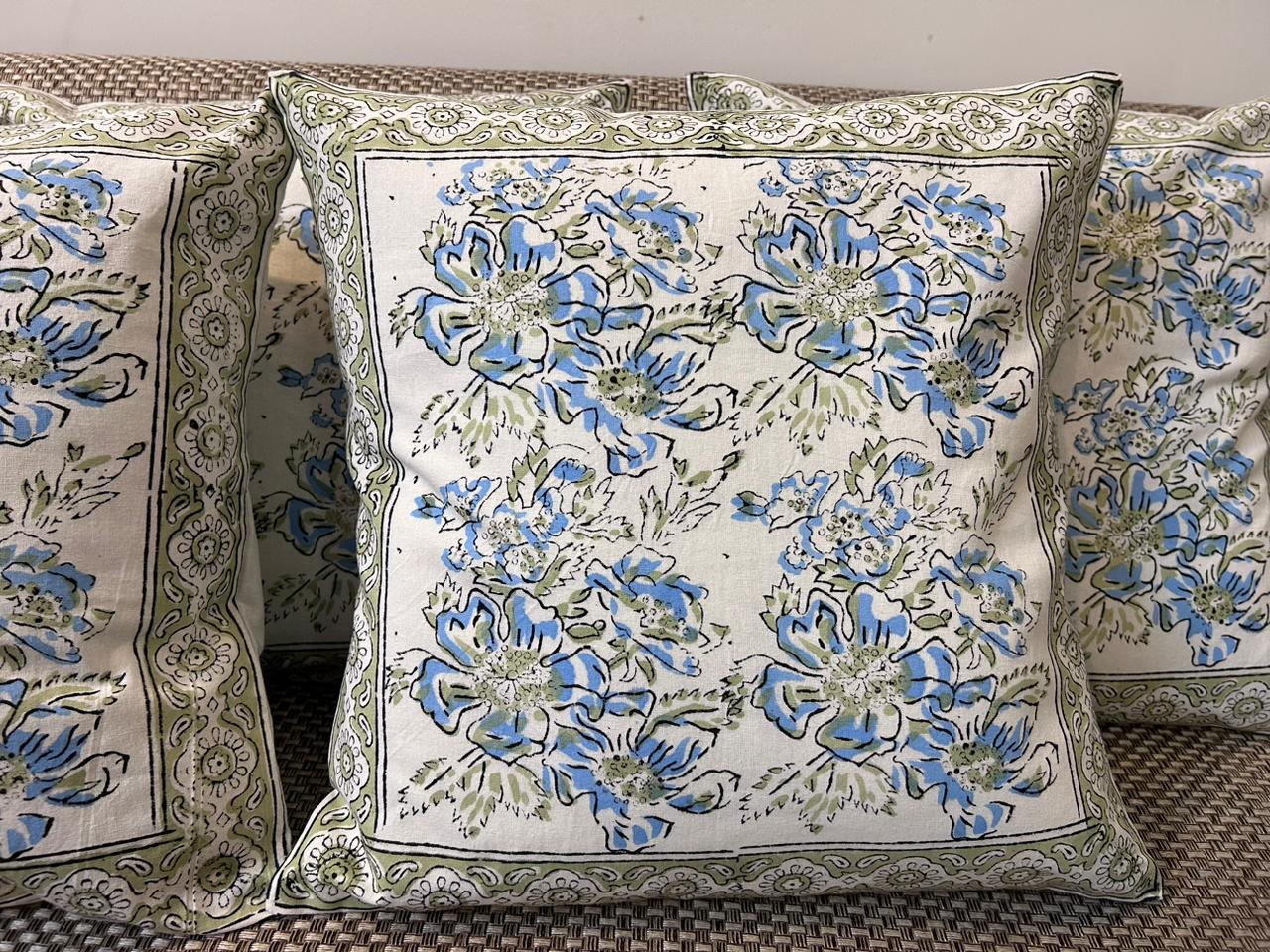 hand block printed cushion covers