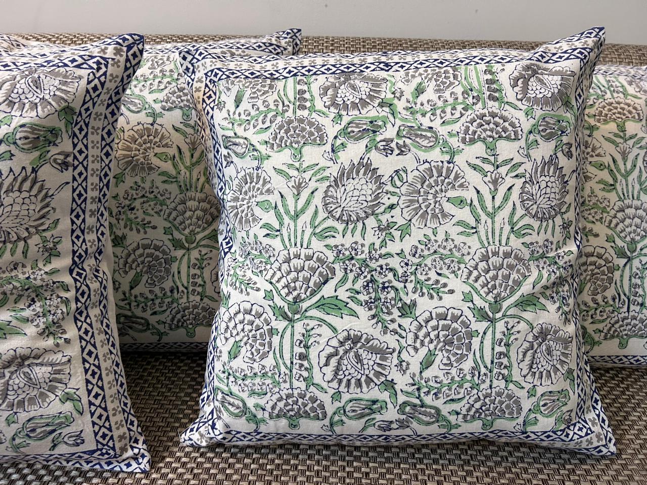 hand block printed cushion covers