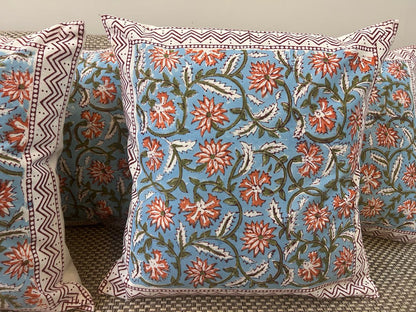 hand block printed cushion covers