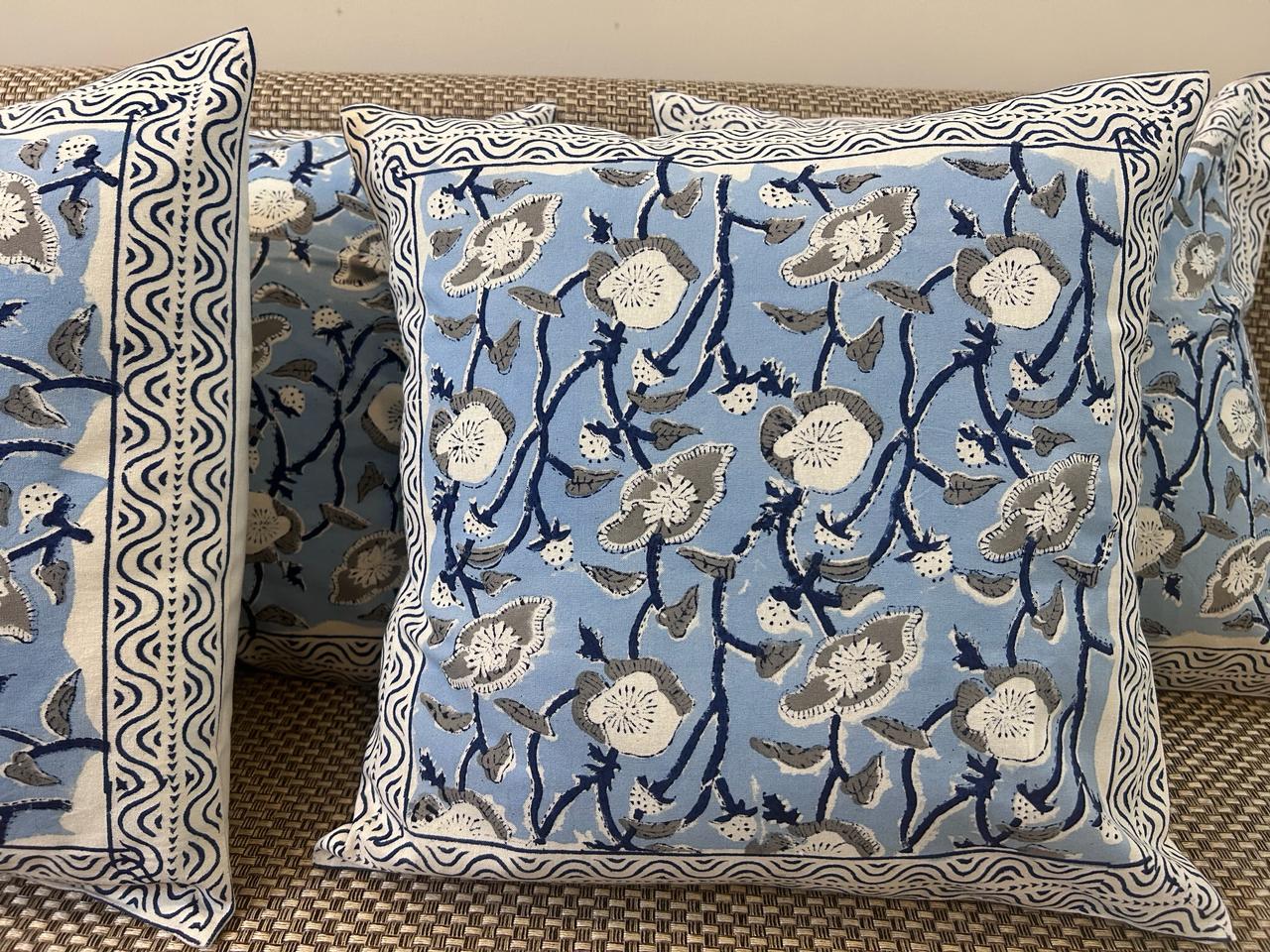 hand block printed cushion covers