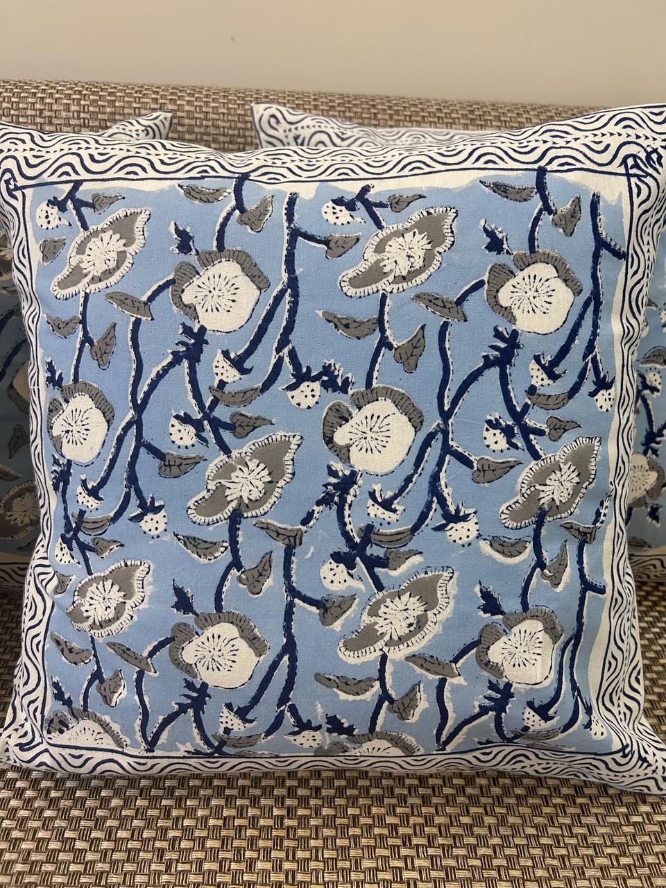 hand block printed cushion covers