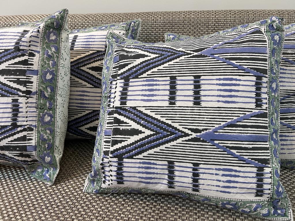 hand block printed cushion covers