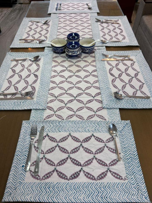 Hand Block Printed Dining Mat Set