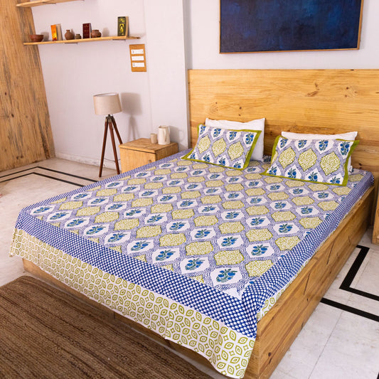 hand block printed bedsheet