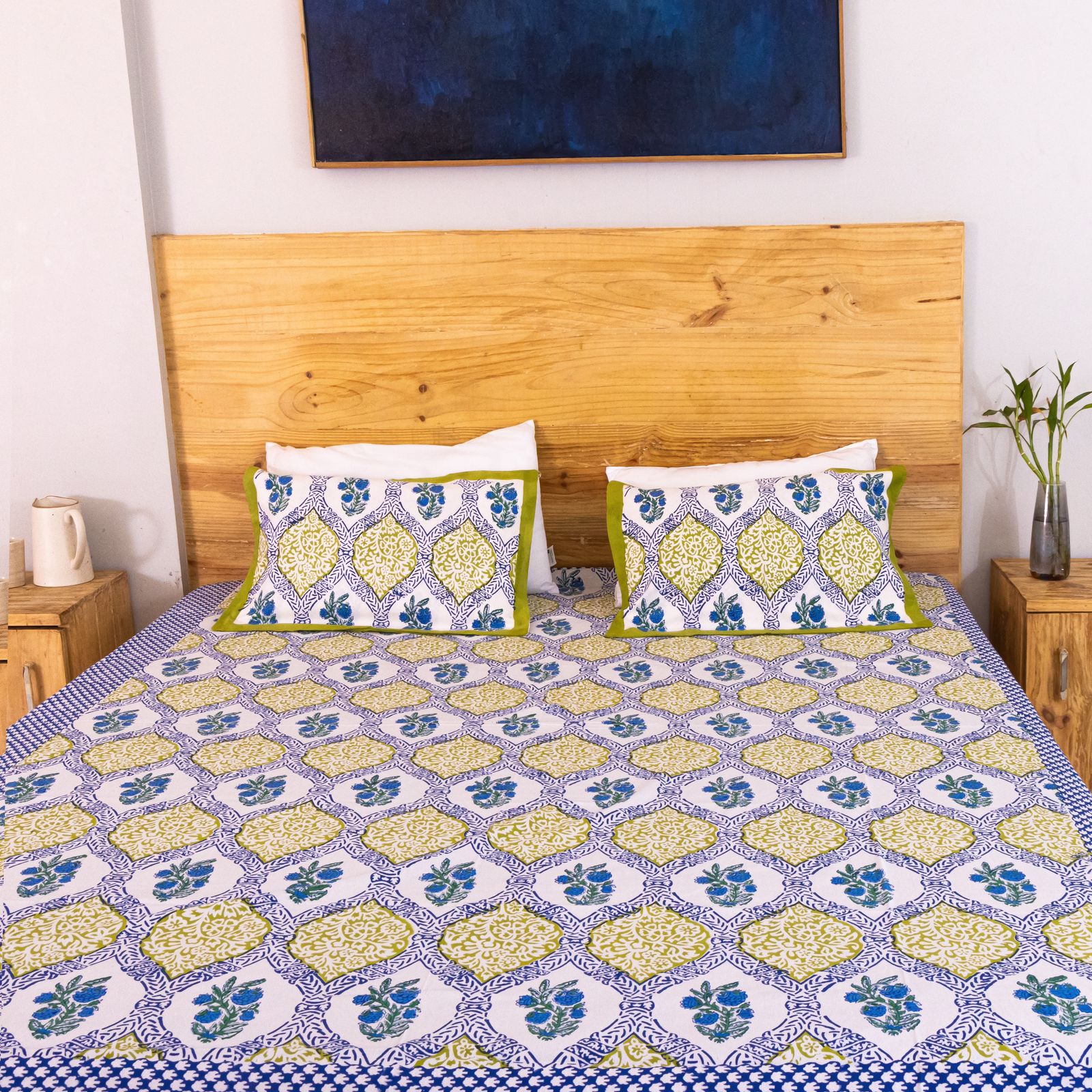 hand block printed bedsheet