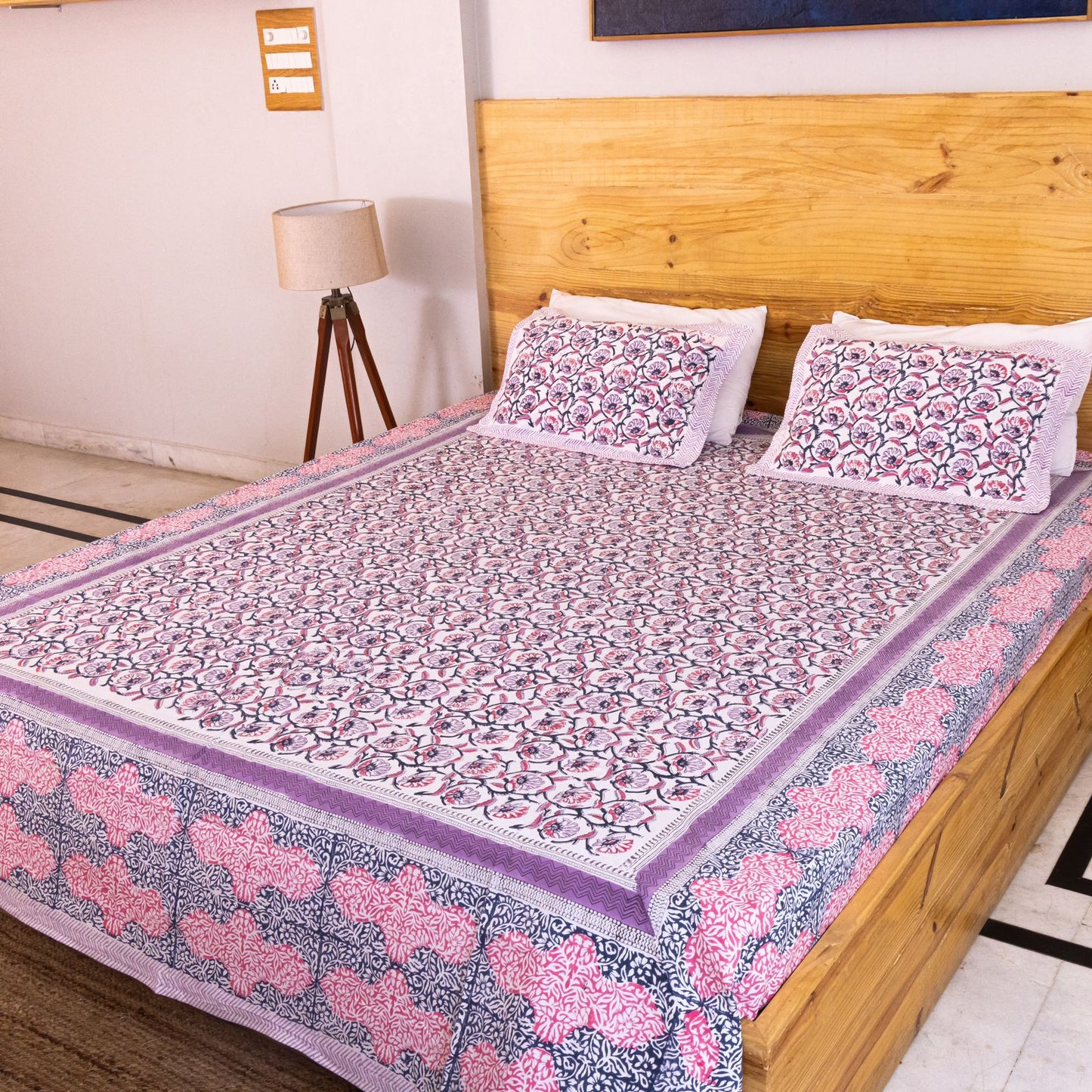 hand block printed bedsheet