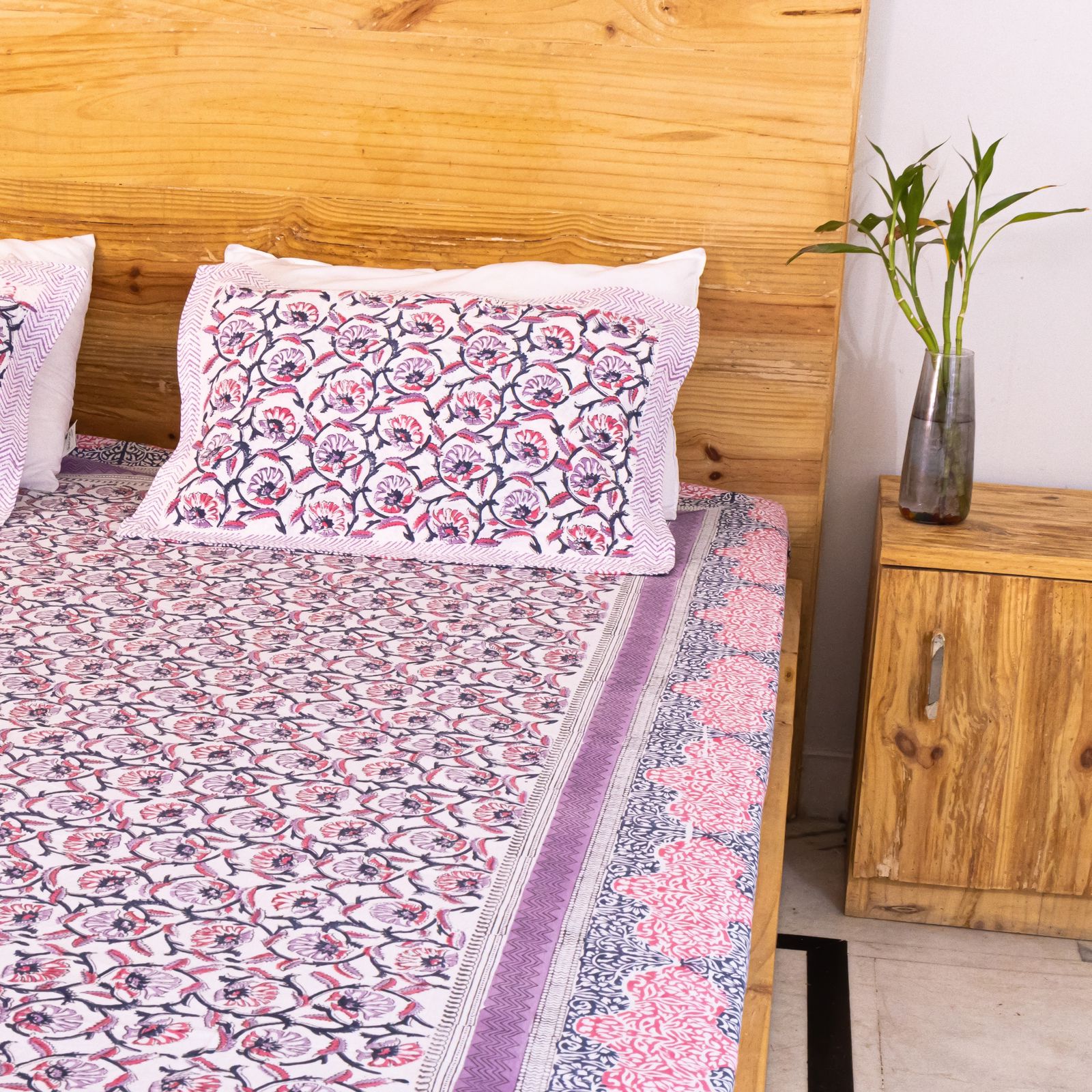 hand block printed bedsheet