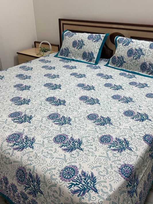 hand block printed bedsheet