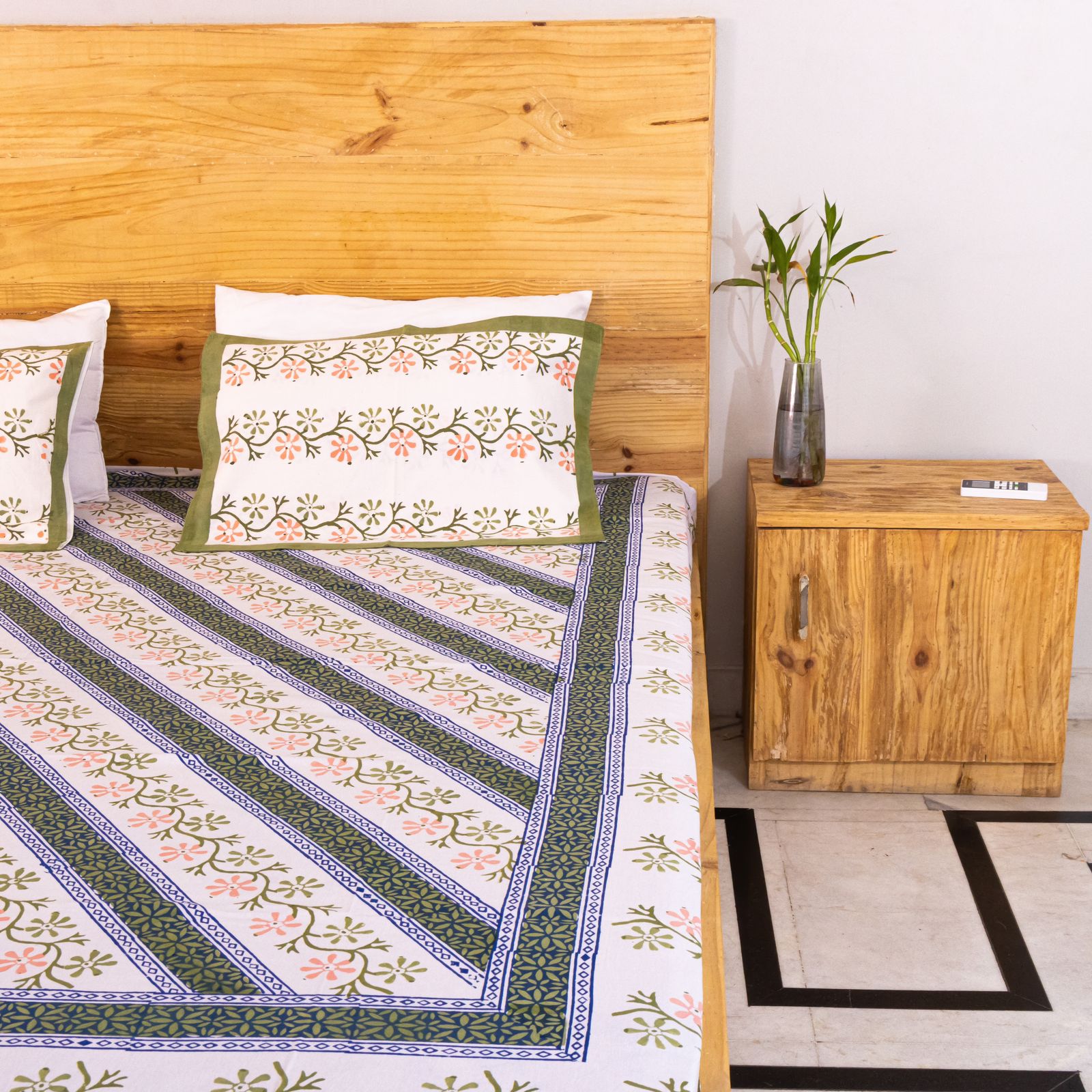 hand block printed bedsheet