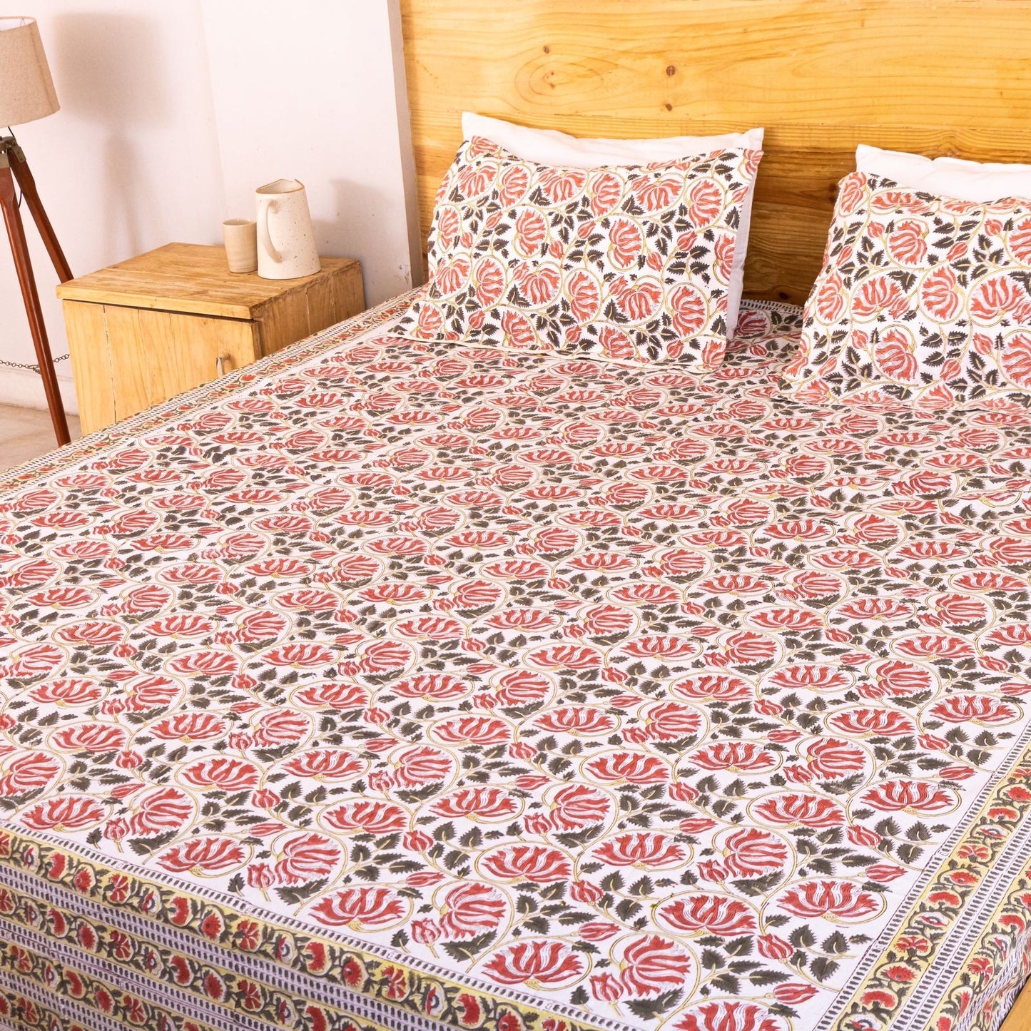 hand block printed bedsheet