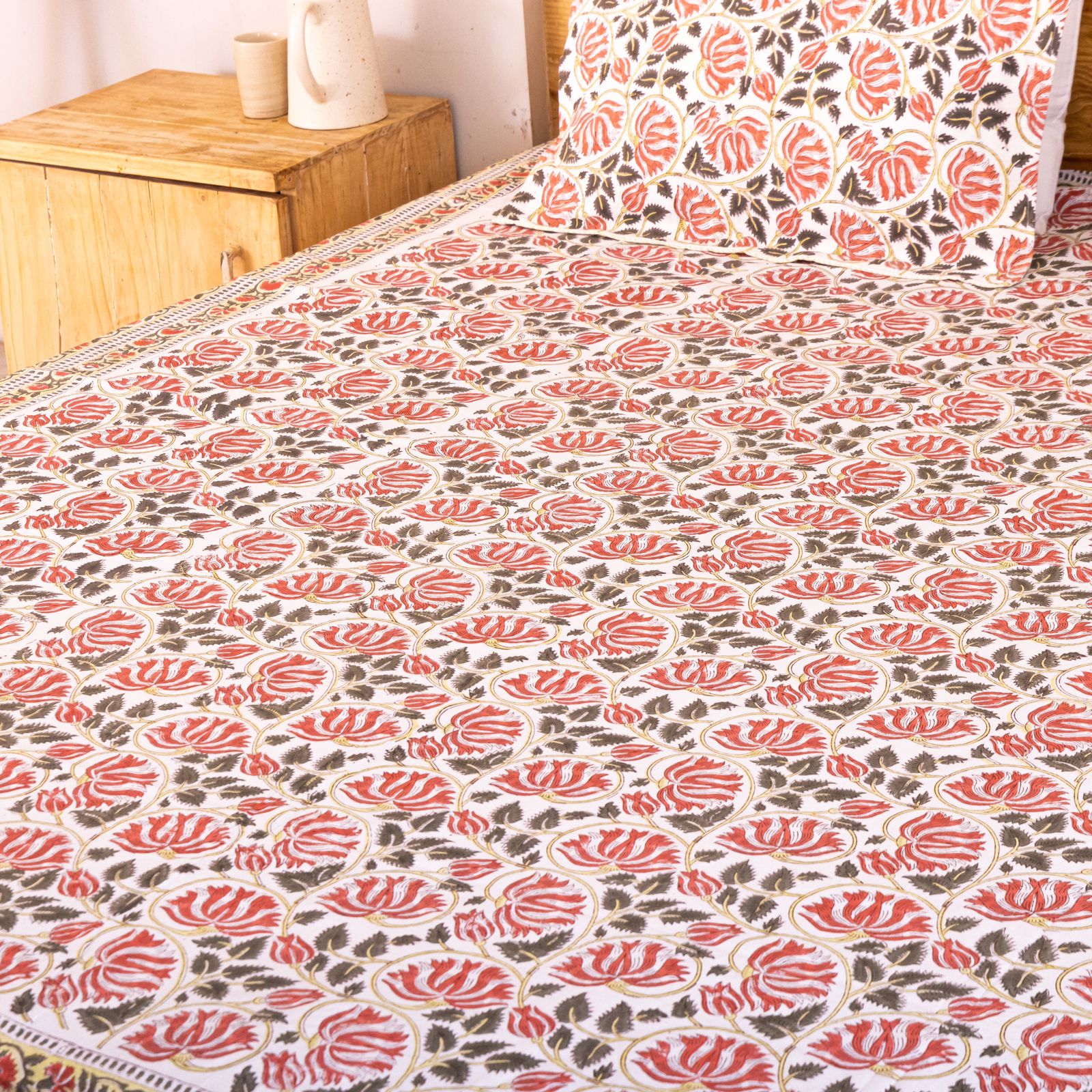 hand block printed bedsheet