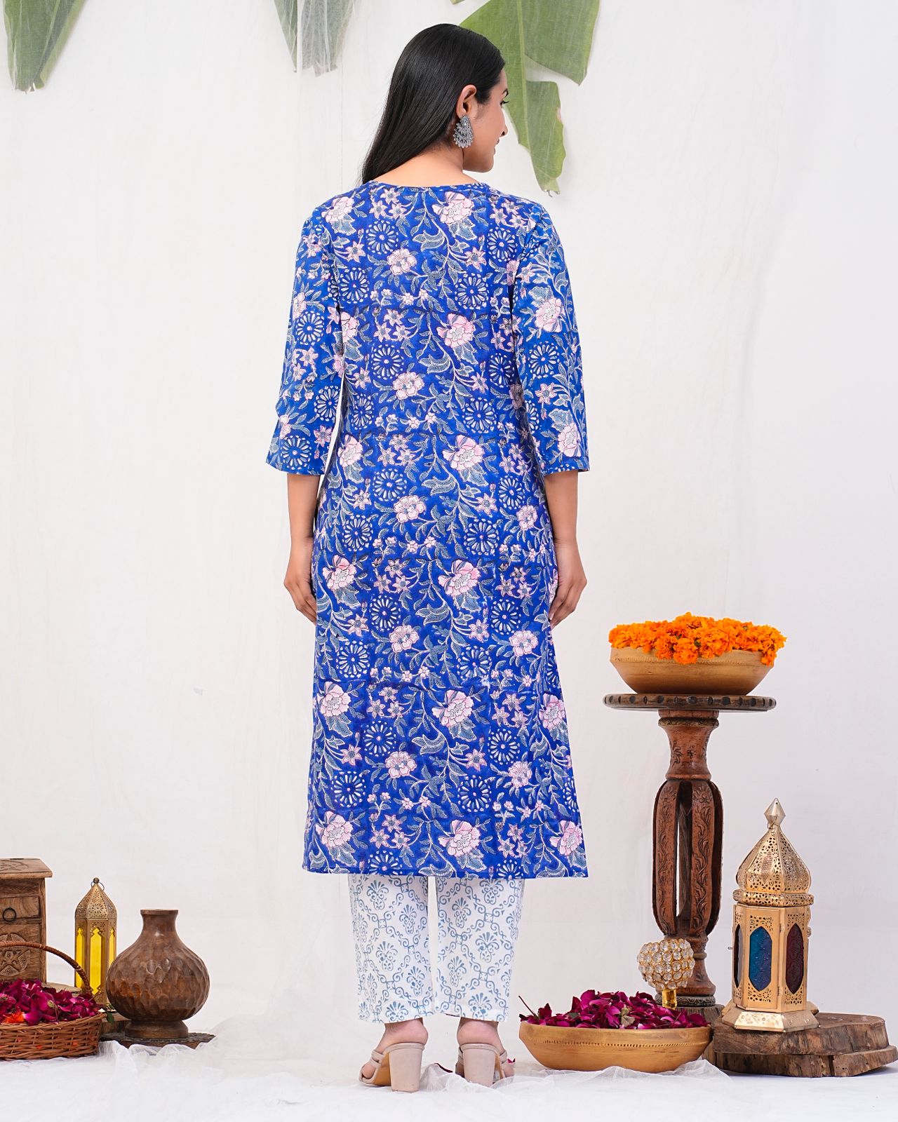 cotton printed kurti pant set