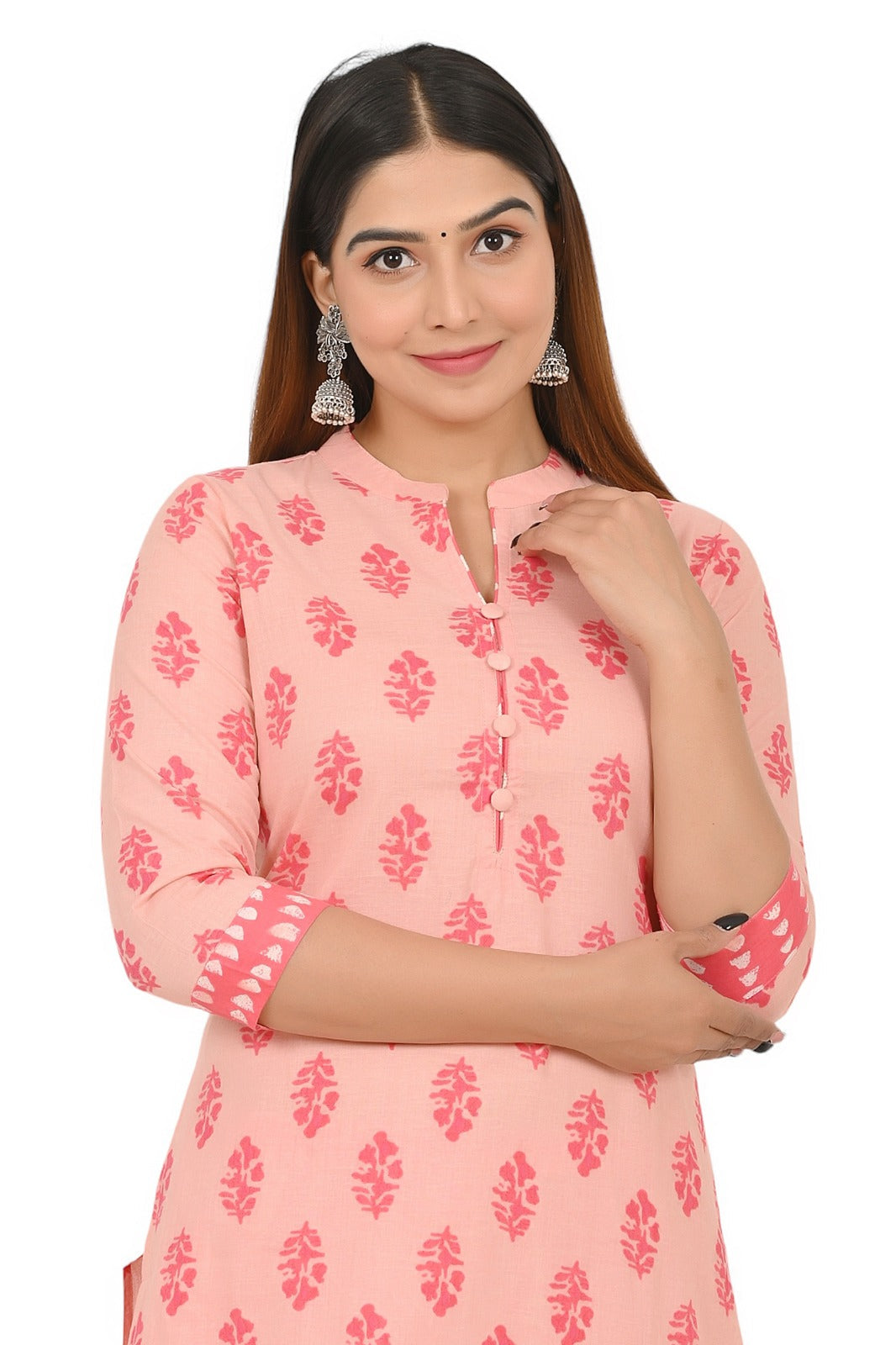 cotton printed kurti pant set