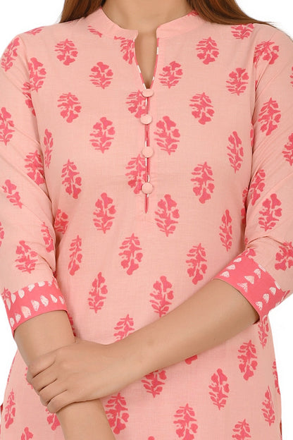 cotton printed kurti pant set