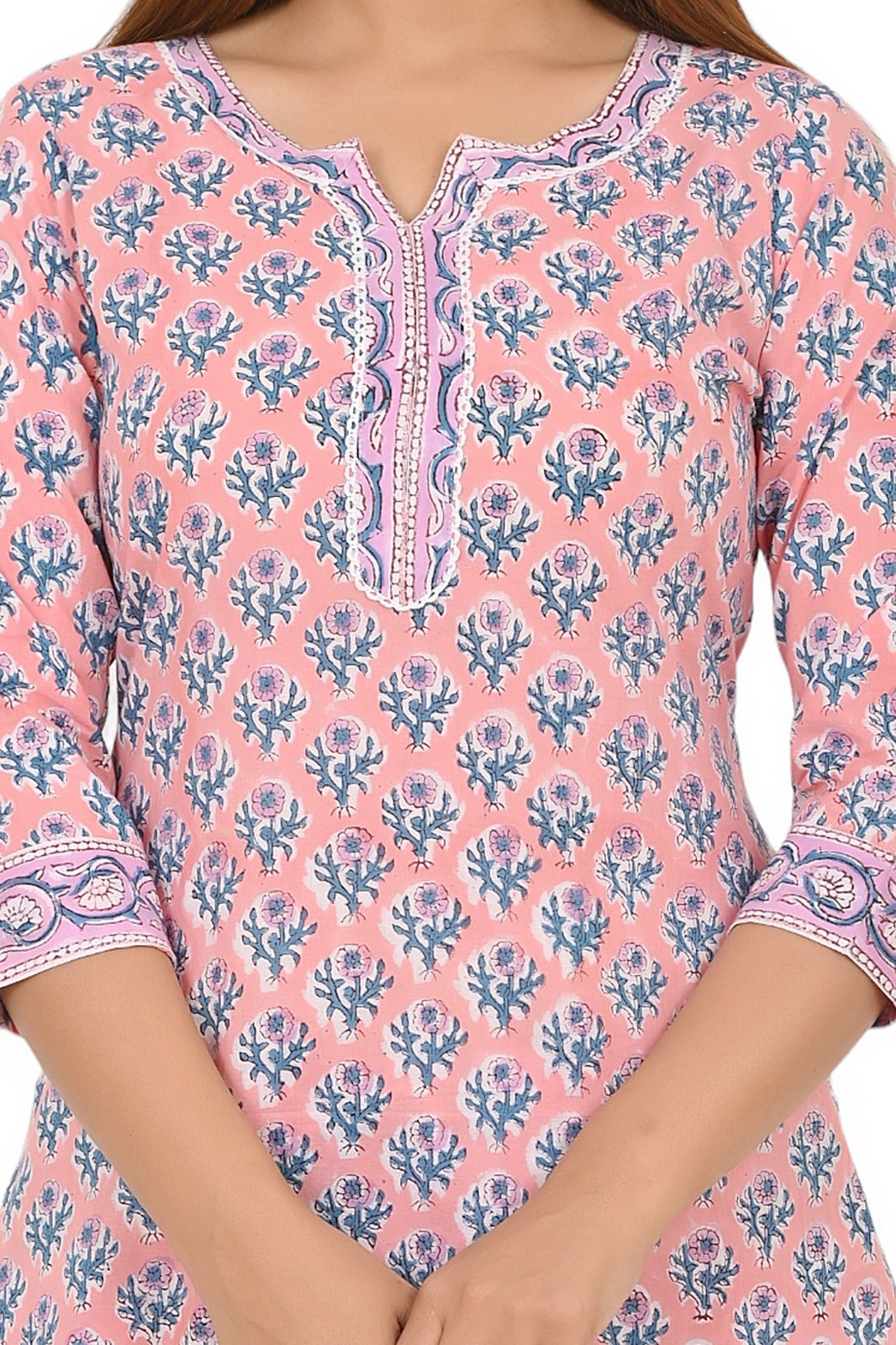 cotton printed kurti pant set