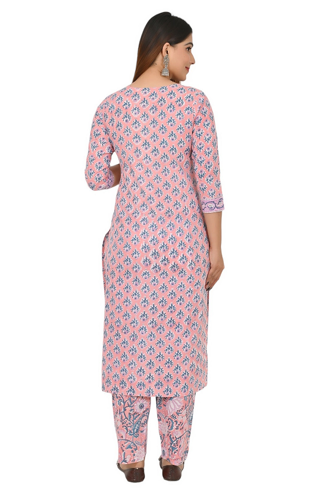 cotton printed kurti pant set