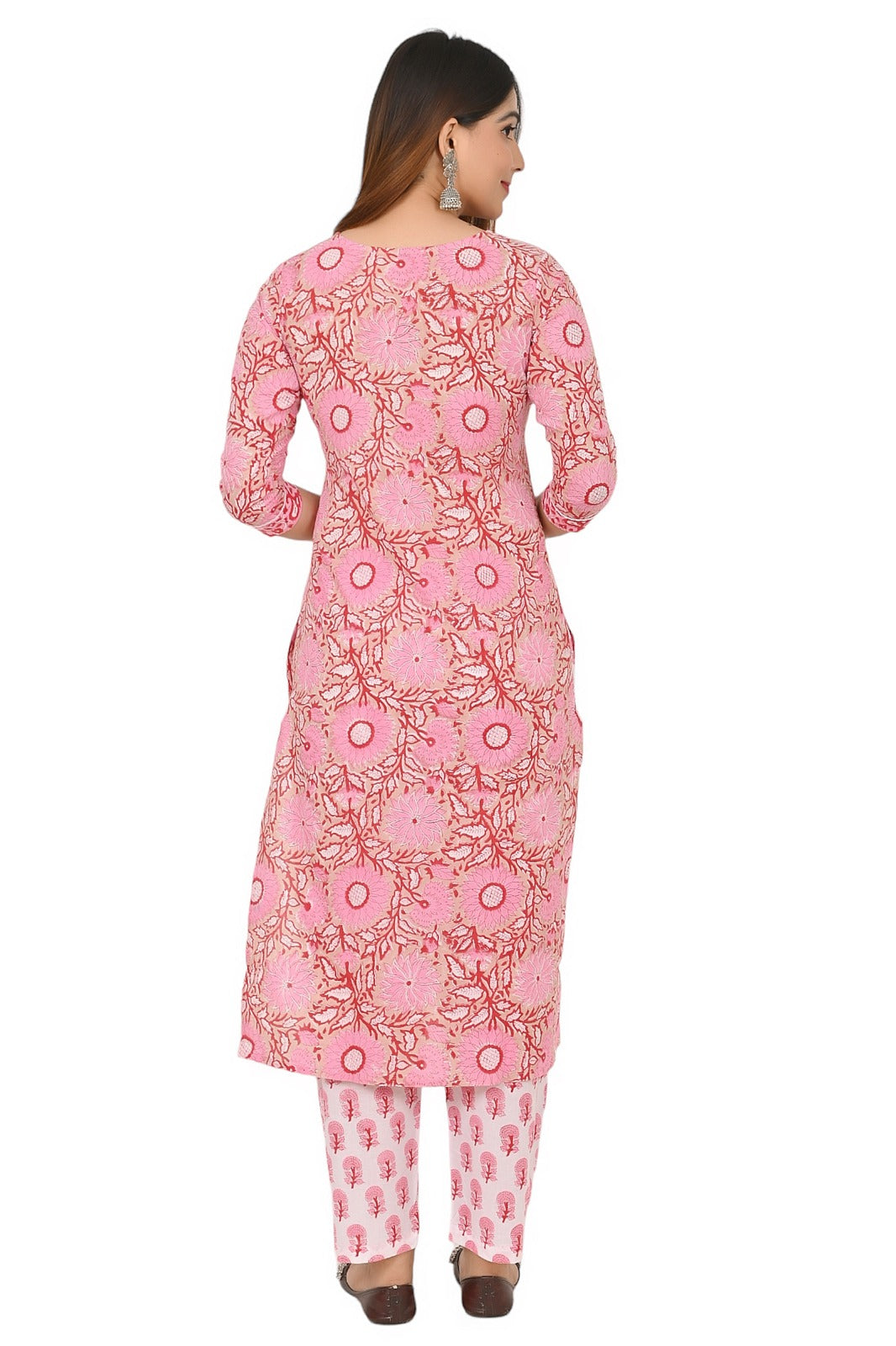 cotton printed kurti pant set