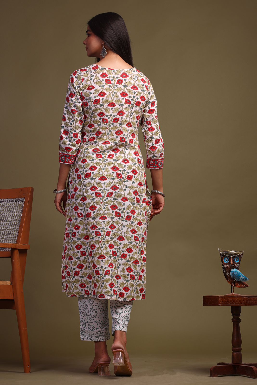 cotton printed kurti pant set