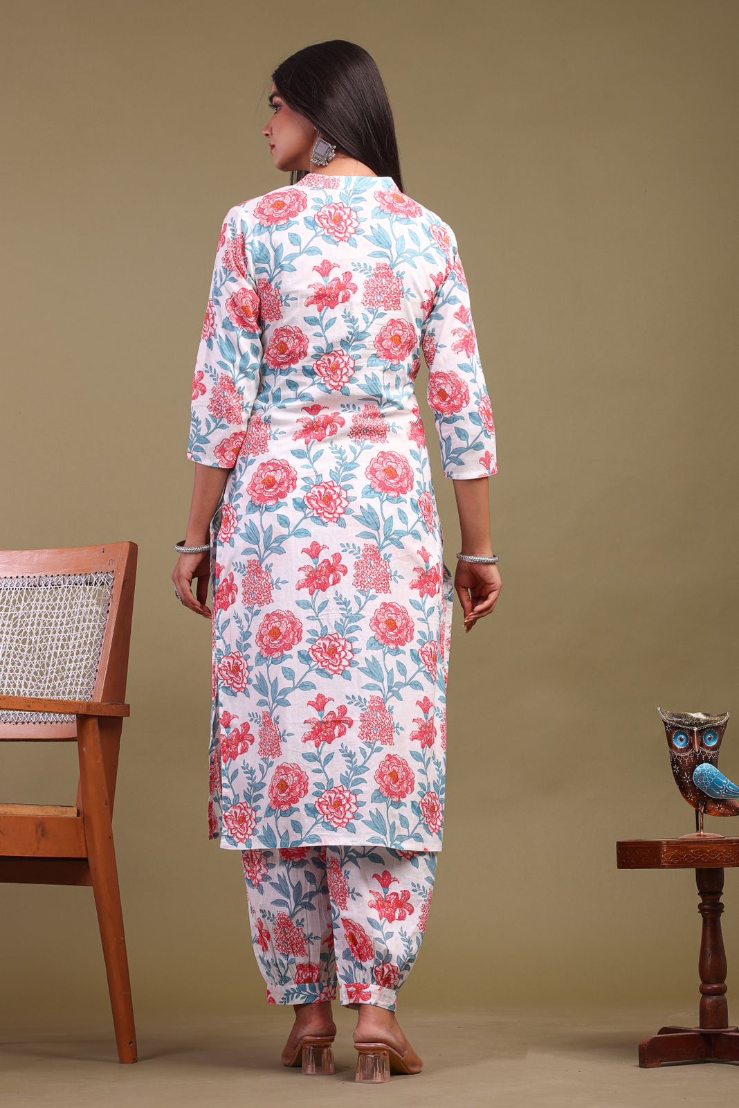 cotton printed kurti pant set