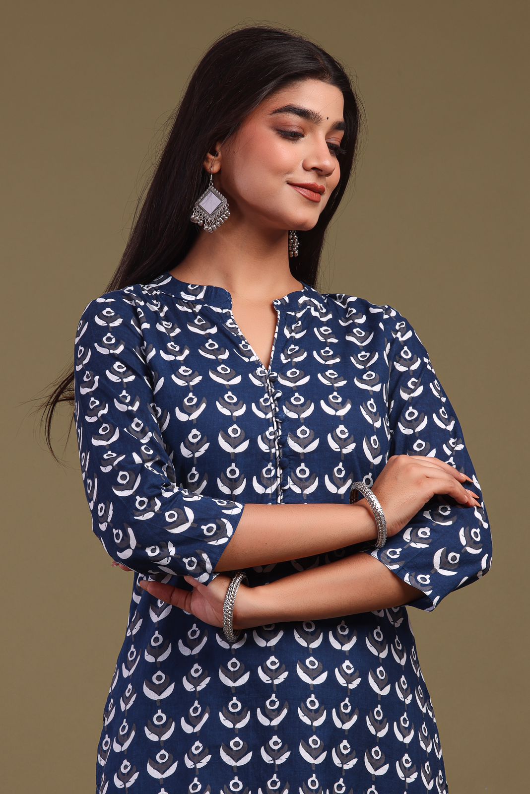 cotton printed kurti pant set