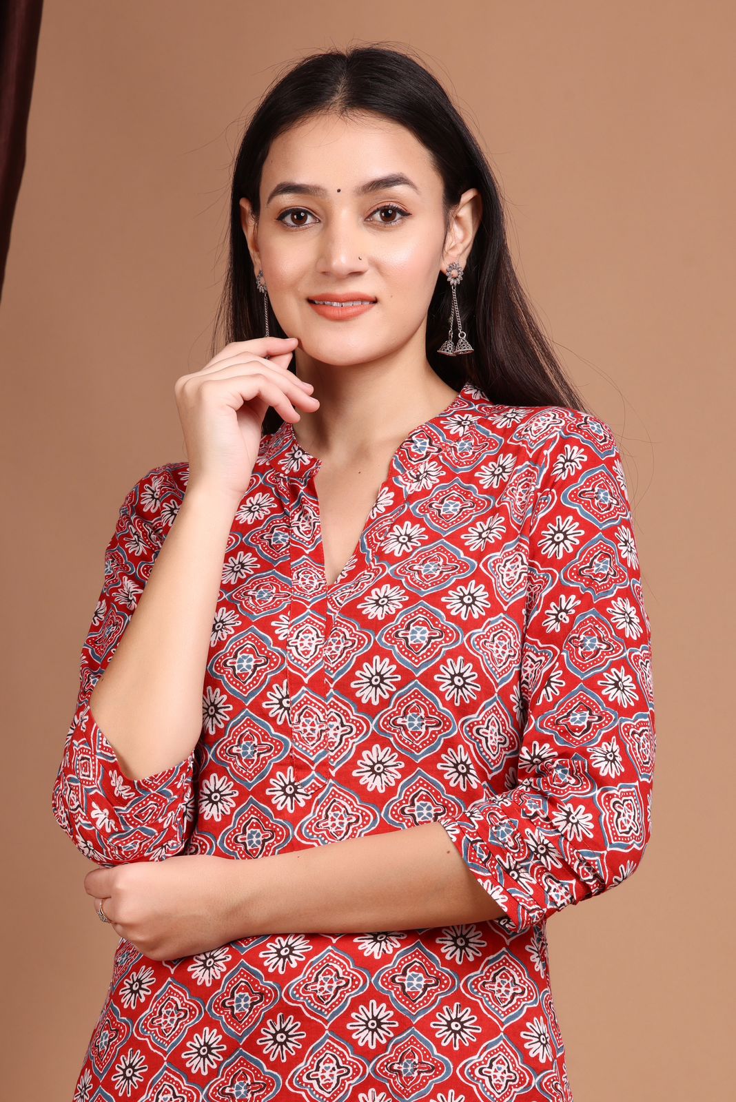 cotton printed kurti pant set