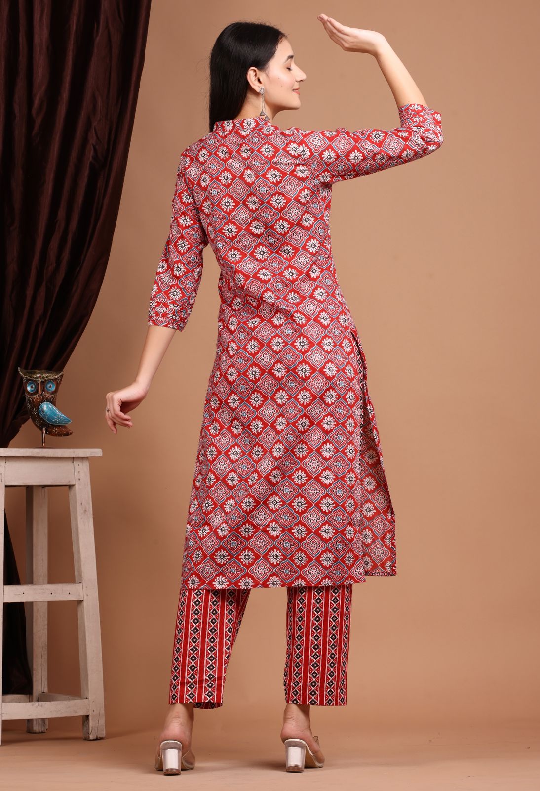 cotton printed kurti pant set