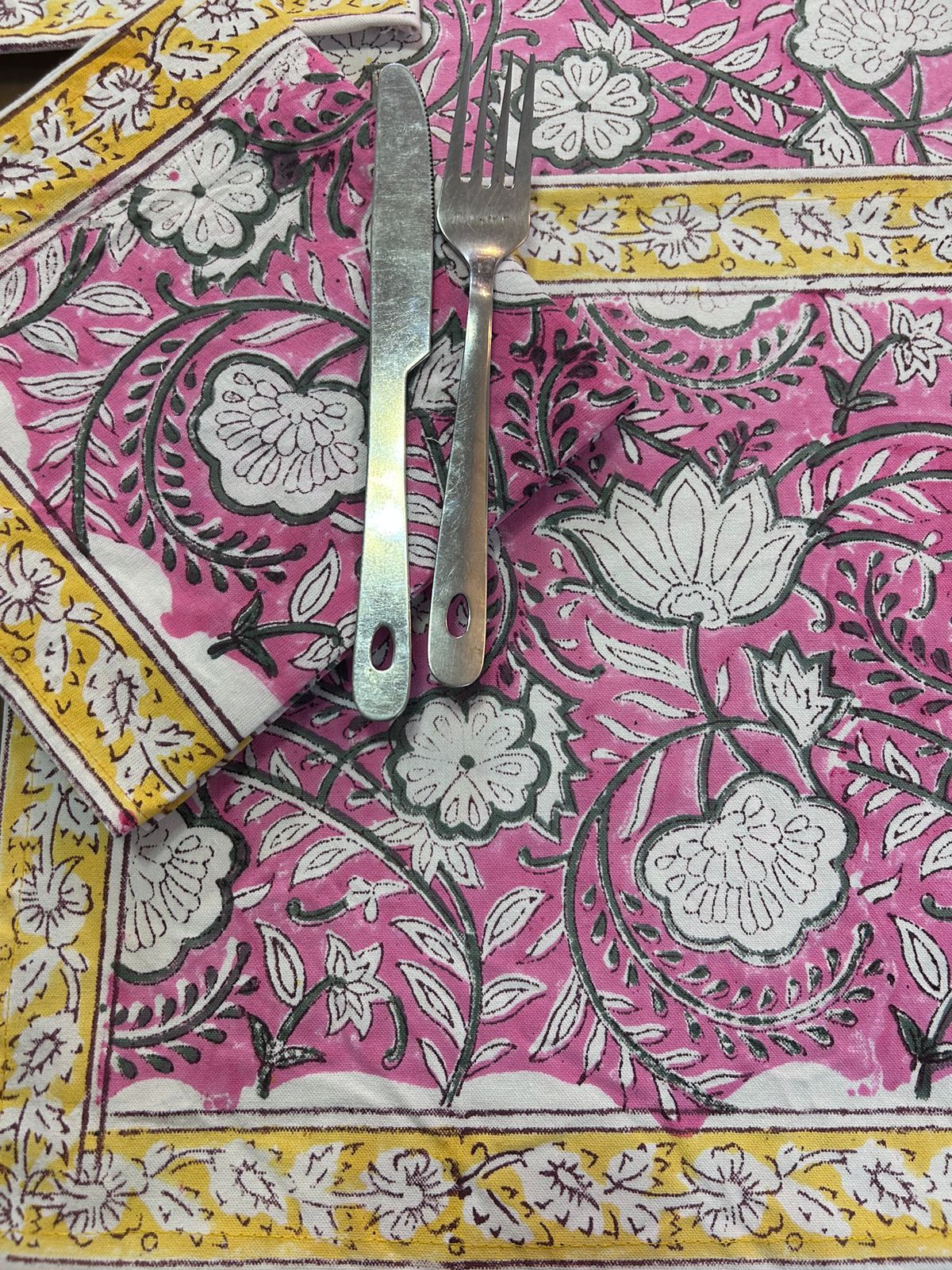 Hand Block Printed Dining Mat Set