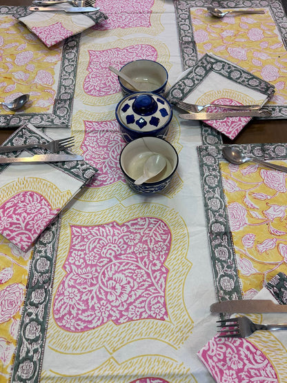 Hand Block Printed Dining Mat Set