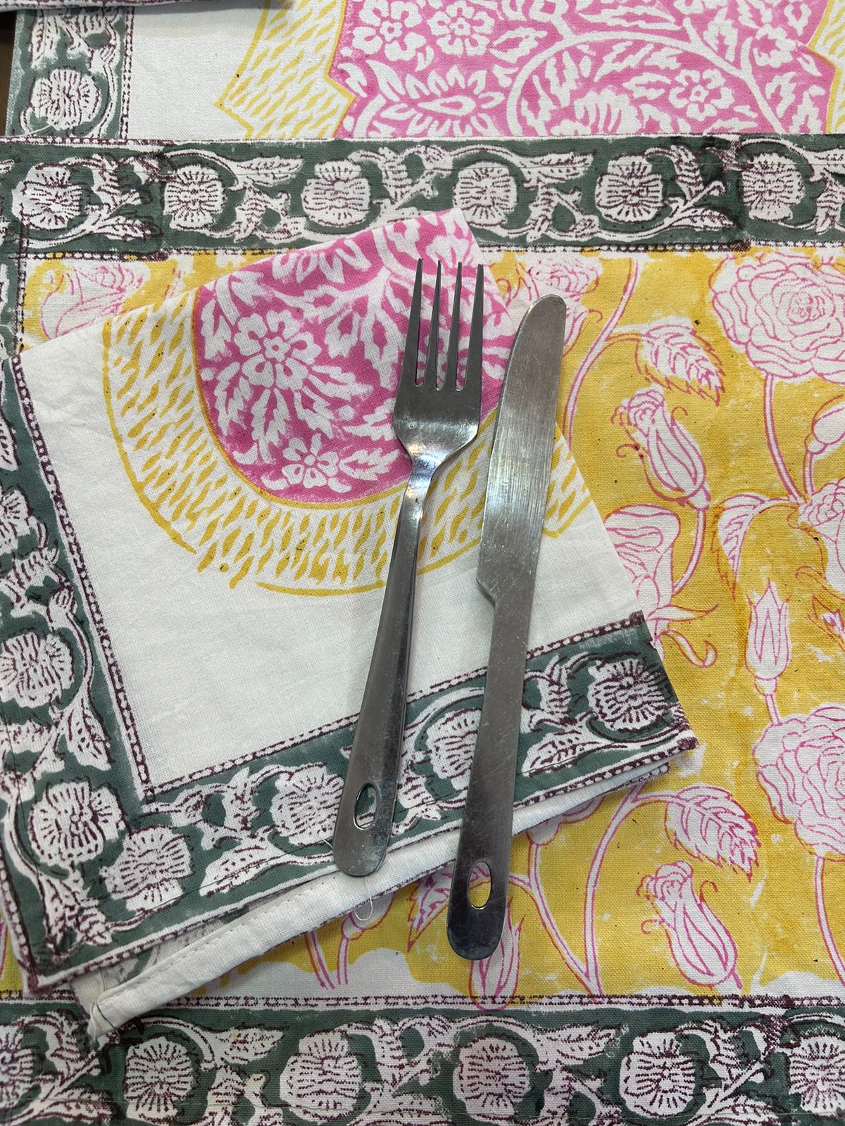 Hand Block Printed Dining Mat Set