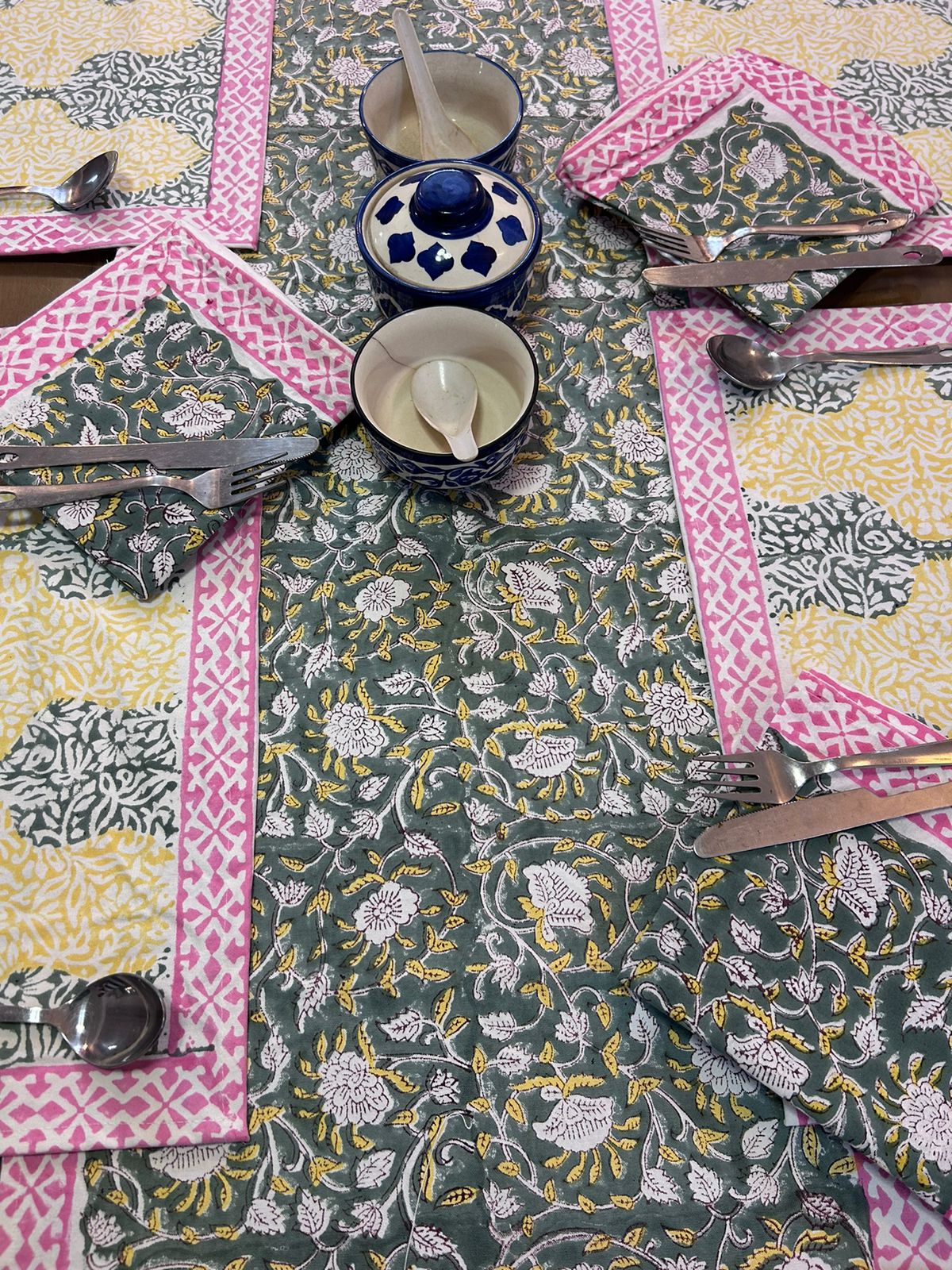 Hand Block Printed Dining Mat Set