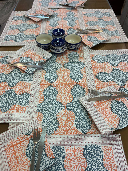 Hand Block Printed Dining Mat Set