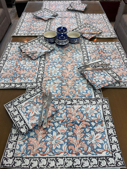 Hand Block Printed Dining Mat Set