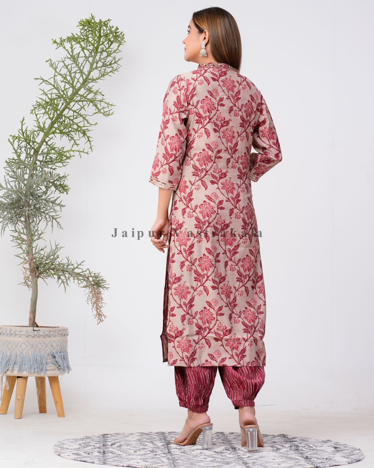 hand block printed kurta set with dupatta