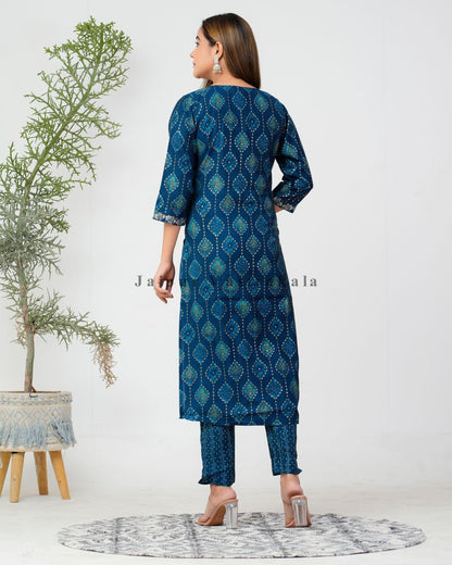 hand block printed kurta set with dupatta