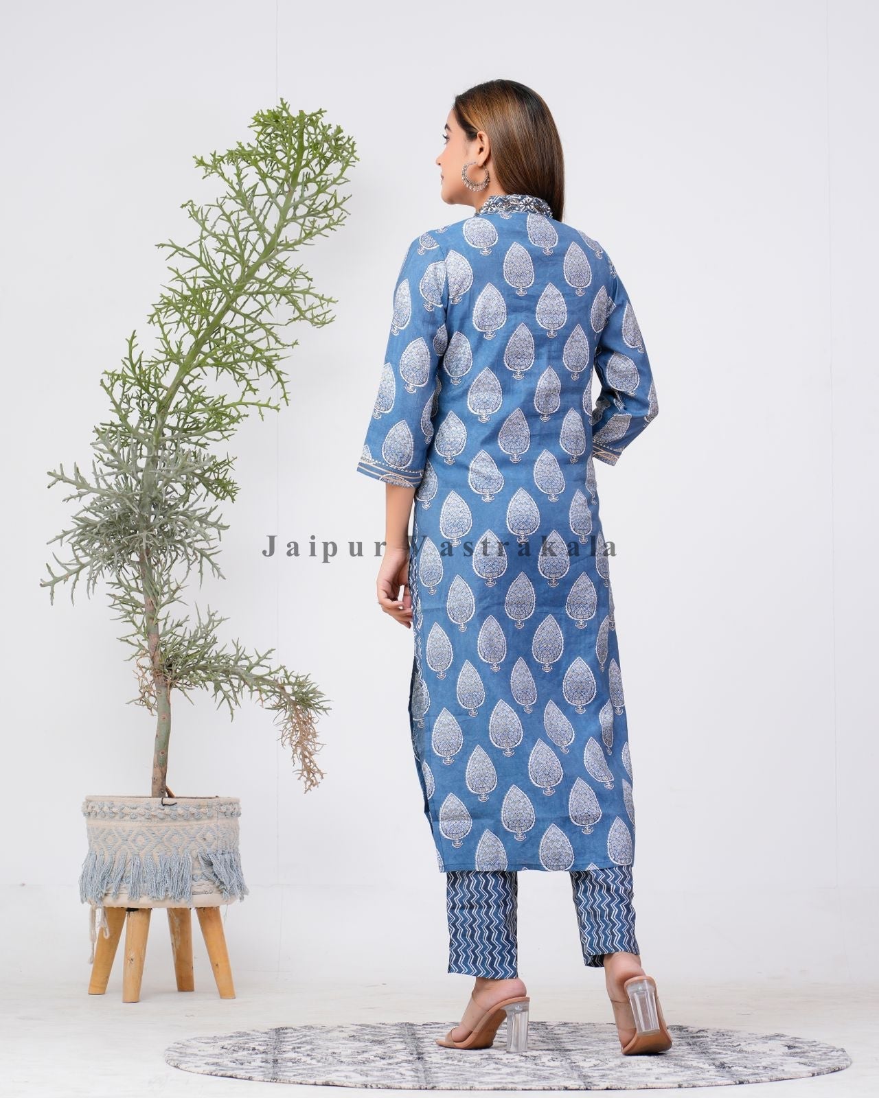 hand block printed kurta set with dupatta