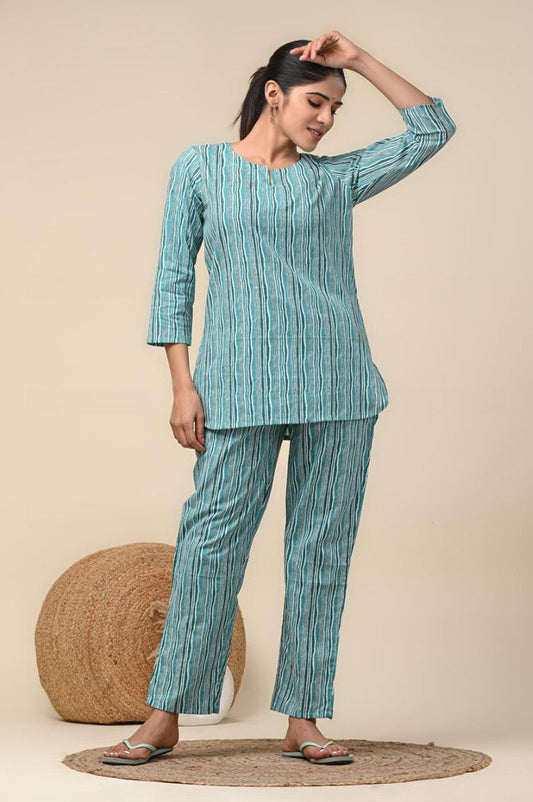 cotton printed night suit set