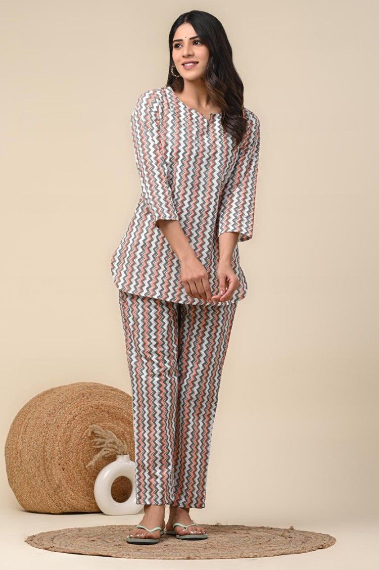 cotton printed night suit set